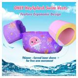 HeySplash Swim Vest for Kids, Toddler Pool Floaties Fit 22-44 Lbs, Swimming Vest with Adjustable Strap, Swim Jacket Water Wings Arm Float, Puddle Baby Jumper for Girl Beach Age 2-5,Purple Jellyfish