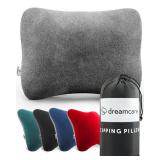 DREAMCARE Camping Pillow, Memory Foam Travel Pillow, Camping Accessories - Small Pillow Camping Essentials Camping Pillows for Sleeping, Backpacking Pillow, Travel Pillows for Sleeping (Medium,Grey)