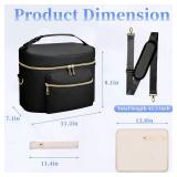 GDNasist Wearable Breast Pump Bag Compatible with Willow/Elvie/Medela/Momcozy, Portable Pumps Carrying Case for Nursing & Working Moms, Pumping Bag with Mat & Shoulder Strap, Black