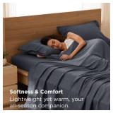 Bedsure Queen Sheet Set - 4 Pieces Soft Queen Size Sheets - Breathable & Cooling - Hotel Luxury - Easy Care Polyester Microfiber Bedding for Women, Men, Dark Grey
