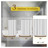 Barossa Design RV Shower Curtain Waffle Weave 60 x 64 Inches for Travel Trailer and Camper - 230GSM Heavy Fabric, Water Repellent, Washable, White, 60x64