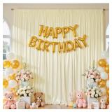 10x10 ft Champagne Glitter Backdrop Curtain for Parties, 2 Panels 5x10FT Wrinkle Free Glitter Photo Backdrop Drapes Shimmer Back Drop Cloth for Wedding Birthday Stage Photography Background Decor