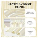 10x10 ft Champagne Glitter Backdrop Curtain for Parties, 2 Panels 5x10FT Wrinkle Free Glitter Photo Backdrop Drapes Shimmer Back Drop Cloth for Wedding Birthday Stage Photography Background Decor