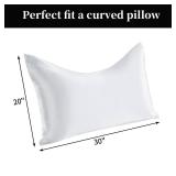 HOMBYS Curved Pillow Cases Queen Size 2 Pack Side Sleeper Pillowcase (97% Polyester, 3% Spandex ) Cover with Zipper-Smooth, Soft and Breathable for Hot Sleepers Hair and Skin (Queen-20 x30, White)