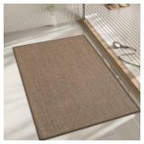 chakme Bathroom Rugs Mat 24x17, Ultra Thin Non Slip Bath Mat Small Quick Dry Absorbent Bath Mat for Bathroom Floor, (Dark Beige, 24\"x17\")