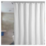 Barossa Design Waterproof Fabric Shower Curtain or Liner Microfiber - Soft Cloth & Hotel Quality, Machine Washable White Shower Curtain Liner for Bath Tub, 72x72 Inches
