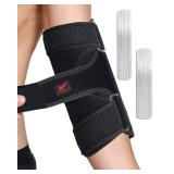 Hurmoya Elbow Brace Comfortable Night Sleep, Cubital Tunnel Syndrome, Ulnar Nerve Entrapment with Compression Sleeve Immobilizer, 2 Removable Metal Splints Pain Relief for Men and Women (M)