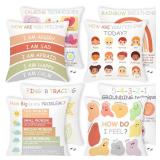 R HORSE 4Pcs Calming Corner Throw Pillow Covers Classroom Counseling Office Must Haves Positive Mental Health Pillowcase Throw Pillow Covers Decor Calm Down Corner Supplies for School Office Gifts