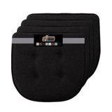 GORILLA GRIP Slip Resistant Tufted Chair Cushions, No Ties Required, Memory Foam Pads for Dining Room Kitchen Table, Office, Rocking Chairs, Plush Seat Cushion Pad, Home Decor, Set of 4, 16x17, Black