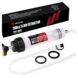 Thorstone 200cc Automotive Fluid Extractor Pump, Manual Oil Change Syringe with 60cm Rubber Hose & 2pcs 22cm PVC Suction Tubes