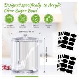 Tioncy 12 Pcs Hot Cocoa Bar Supplies Sugar Bowls with Lid and Spoon Party Bar Ice Cream Sundae Caramel Apple Dipping Container Christmas Acrylic Candy Dispenser with Tag (8 oz,Clear)