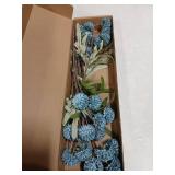 Floroom 5pcs Dusty Blue Faux Silk Mums Artificial Flowers, Bulk Fake Small Mini Chrysanthemums with Stems for DIY Slate Blue Wedding Centerpieces Floral Arrangements Vase Fillers Home Decorations