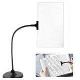4X Magnifying Glass with Stand, 10"x6" Flexible Gooseneck Magnifying Glass, Large Page Magnifier for Reading Small Prints, Low Vision & Seniors(Black)