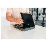 Dexas Duo Clipcase, Double Sided Clipboard Design, Portable Clipboards 13x10 Gray/Orange, Combine Style and Functionality Office Supplies for Nursing, School, Work, Trades, Home Office (Latch Missing)