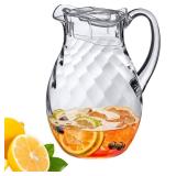 Amazing Abby - Bubbly Whirly - Plastic Pitcher (64 oz, 2 Quart), Clear Water Pitcher with Lid, Fridge Jug, BPA-Free, Shatter-Proof, Great for Iced Tea, Sangria, Lemonade, Juice, Milk, and More