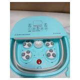 Collapasible Foot Spa Bath Massager with Heat, Pedicure Foot Spa with Bubbles/Timer/Temperature Control, Feet Soak Tub for Home, Office, Relaxation and Stress Relief, Gift for Men and Women (Blue)