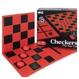 HI-Q Checkers & Tic-Tac-Toe Board Game for Kids: Unleash The Fun with Interlocking Pieces & Quality Game Board with Foldable Design