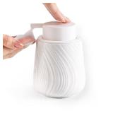 Agyiuns Foam Hand Soap Dispenser - 13.5 oz Ceramic foaming Hand soap Dispenser with Easy-to-Press Pump for Bathroom refillable Liquid Hand soap Dispenser (Foam-White)