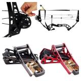 FENJANER Archer Compound Bow Press, Alumium Alloy Portable Hand Held Replace Bowstrings Tool, Press Ratchet Bow Limbs Open Accessories for Compound Bow & Crossbow (Black)