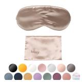 Blissy Silk Sleep Mask - Eye Sleeping Mask for Women & Men for Total Blackout - 100% Pure Mulberry Silk, 22 Momme 6a Fibers - Blindfold Sleep Mask Side Sleeper Eye Cover (Champagne)