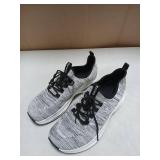 Rollstep Wide Toe Box Shoes Women Extra Wide Width Sneakers Diabetic Air Cushion Road Running Shoes Ultra Light Wide Tennis Sneakers Gym Training Breathable Walking Shoes Black Grey 42