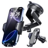 [2025 True Military-Grade] Car Phone Holder VANMASS [Upgraded Strongest Suction & Clip] Cell Phone Mount for Dashboard Windshield Vent Wall,Truck Cradle Stand for iPhone 17 Pro Max 16 15 14 13 Android