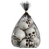 Boao 10 Pieces Halloween Skeleton Head Small Mini Skulls for Halloween Party Decoration Props, Table Decor