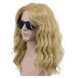 Karlery California 80s Rocker Wig Men Women Long Curly Light Blonde Costume Anime Wig