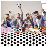 Smilelife 4 Pack Soccer Tablecloth Disposable Sports Ball Party Table Covers for Soccer Birthday Decorations Party Supplies 54" x 108"