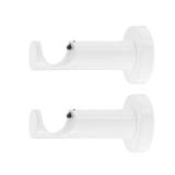 Ivilon Ceiling or Wall Mount Curtain Rod Brackets Holders for Curtain Rods of 7/8 and 1 Inch Diameter. Set of 2. Color White