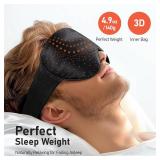 LitBear Weighted Silk Sleep Mask 4.9 oz (140g), Mulberry Silk Sleeping Mask with Detachable Insert, Women Men Pressure Relief Night Light Blocking Eye Mask with Adjustable Strap, for Relax Deep Sleep