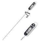 BAEMEFLE Candy Thermometer with Pot Clip Digital Instant Read for Meat Kitchen Water Cooking Food Oil Deep Fry BBQ Grill Smoker (1, 14.4in-White)