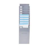 NADAMOO Time Cards Rack Retractable Time Card Holder with 10-Pocket,Plastic Wall Mounted Cards Holder Compatible with Time Card Machine Attendance Recorder Punch Clock for Office, Gray