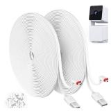 2 Pack 25FT Power Extension Cable Compatible with WYZE Cam Pan v3 Camera, 90 Degree 2-Pack