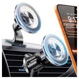 Coneclat for MagSafe Car Mount Magnetic Phone Holder for Car [2025 Upgraded 22X Magnets & Double-Hooks] Phone Holders for Your Car Stand for Dashboard Vent GPS for iPhone 17/16/15/14/13 Android etc