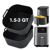 BYKITCHEN Small Silicone Air Fryer Liners for 1.5 to 3 QT Airfryer, 5.5in Mini Reusable Airfryer Silicone Liner, Compatible with CHEFMAN 2 Quart, Cosori 2.1QT, Dash 2.6Qt, Instant Vortex 2QT Air Fryer
