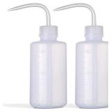 DONSTRAW Wash Bottle 2pcs 250ml/8oz Safety Bottles Watering Tools, Economy Plastic Squeeze with Narrow Mouth Scale Labels for Medical Succulent Cleaning Washing