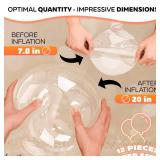 12Pcs Clear Balloons for Stuffing Clear Balloons Bubbles 20 Inch Transparent Helium TPU Glossy Material Extra Large Bubble Design for Wedding Supplies, Birthday Decorations & Bachelorette Parties