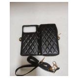 Rssviss Crossbody Case for iPhone 17 Pro Max Case Wallet, RFID Blocking Leather with Card Holder Kickstand, Handbag Zipper Flip Cover with Wrist Strap for iPhone 17 Pro Max Men Women 6.9\", Black