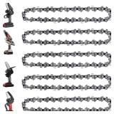 5 Pieces 6 Inch Mini Chainsaw Chain Replacement Accessories, 6 Inch Chain Saw Chains for Cordless Electric Portable Mini Chainsaw - 37 Drive Links
