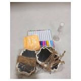 24 Pcs Reusable Mini Wood Chalkboards with Hanging String Erasable, Double-Sided Blackboard for Message Board Signs, Weddings Place Cards, Birthday Parties, Table Numbers, Plants