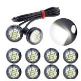 DriSentri Eagle Eye LED Lights, 10Pcs 23mm Eagle Eye High Power 4014 12SMD 12V Car Fog DRL Bulb Reverse Backup Parking Signal, White