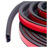 33Ft Universal Self Adhesive Weather Seal Strip for Car, 51/100 Inch Wide X 1/5 Inch Thick, Auto Door & Window Weatherstrip with Engine Cover (2 Rolls, 16.5 Ft Each)