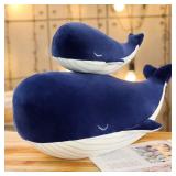 MUPI Whale Stuffed Animals Plush Pillow 4 Size Cute Soft Cotton Plushies Pillows Kawaii Blue Whale Toy Gifts for Kids Boys Girls Adults (Blue, 26 Inch)