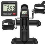 TABEKE Under Desk Bike Pedal Exerciser - Mini Exercise Bike for Arm/Leg Exercise, Pedal Exerciser for Seniors with LCD Display (Black)
