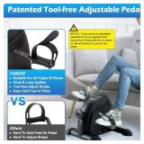 TABEKE Under Desk Bike Pedal Exerciser - Mini Exercise Bike for Arm/Leg Exercise, Pedal Exerciser for Seniors with LCD Display (Black)