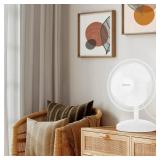 HOLMES 12" Table Fan, 75° Oscillation, 3 Speeds, 15° Adjustable Head Tilt, Ideal for Home, Bedroom or Office, White Tested, Powers On
