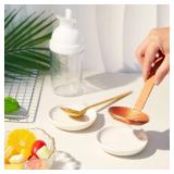 Irenare 8 Pcs Ceramic Spoon Rest for Stove Top 3.74 x 3.54 Inch Porcelain Spoon Holder Utensil Rest Dishwasher Safe Cradle for Home Kitchen Accessories (White)