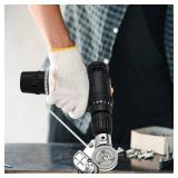 Upgraded Sheet Metal Cutter Drill Attachment, Metal Nibbler Drill Attachment with Adapter, Electric Drill Plate Cutter for Cutting Iron, Copper, and Aluminum Sheets