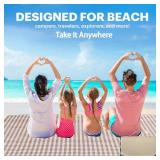 LRUUIDDE Extra Large Picnic Blanket Beach Blankets, Outdoor Foldable Waterproof Sand Mat for Beach Camping Hiking Travel Family Concerts Grass Park Music Festival Lawn Mats (Brown, 80x80inch)